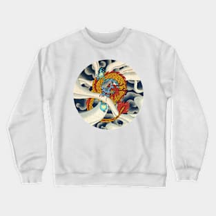 Minhwa: Asian Dragon with Magic Pearl D Type (Korean traditional/folk art) Crewneck Sweatshirt